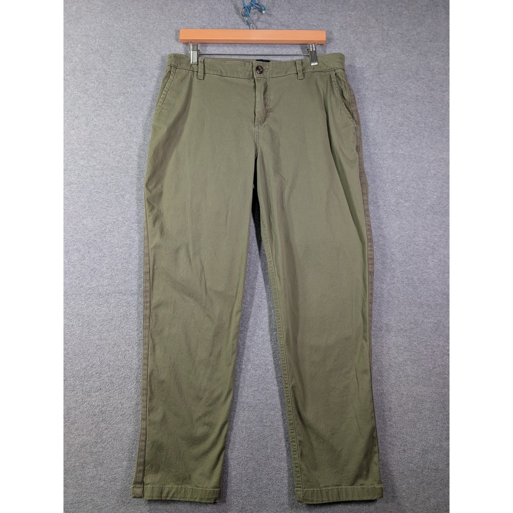 GAP Relaxed Girlfriend Olive Chino Pants Women's Size 12 Green Straight Leg